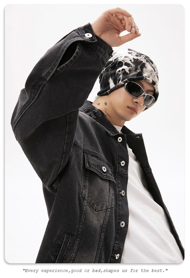 CAMPERA JEAN BOXY (Negra)