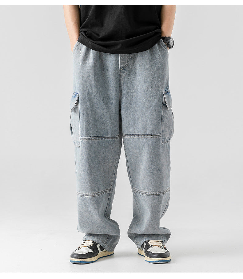 ELASTIC CARGO JEAN BAGGY (AZUL CLARO)