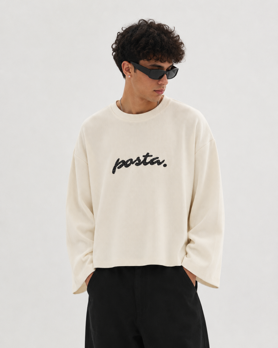 BUZO BOXY WAFFLE 'Posta' (Wide Sleeves)
