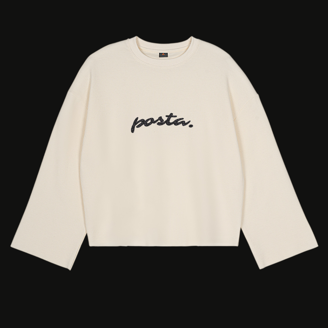 BUZO BOXY WAFFLE 'Posta' (Wide Sleeves)