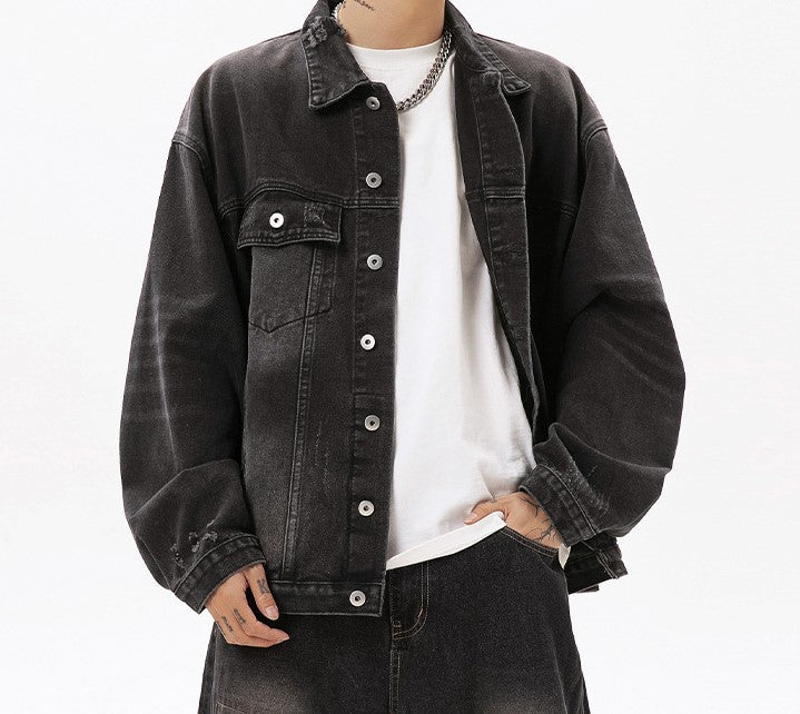 CAMPERA JEAN BOXY (Negra)