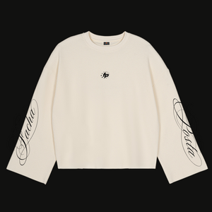 BUZO BOXY WAFFLE 'FP' (Wide Sleeves) — Crema