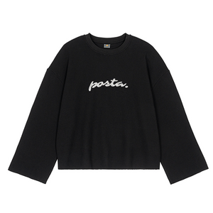 BUZO BOXY WAFFLE 'Posta' (Wide Sleeves) — Negro