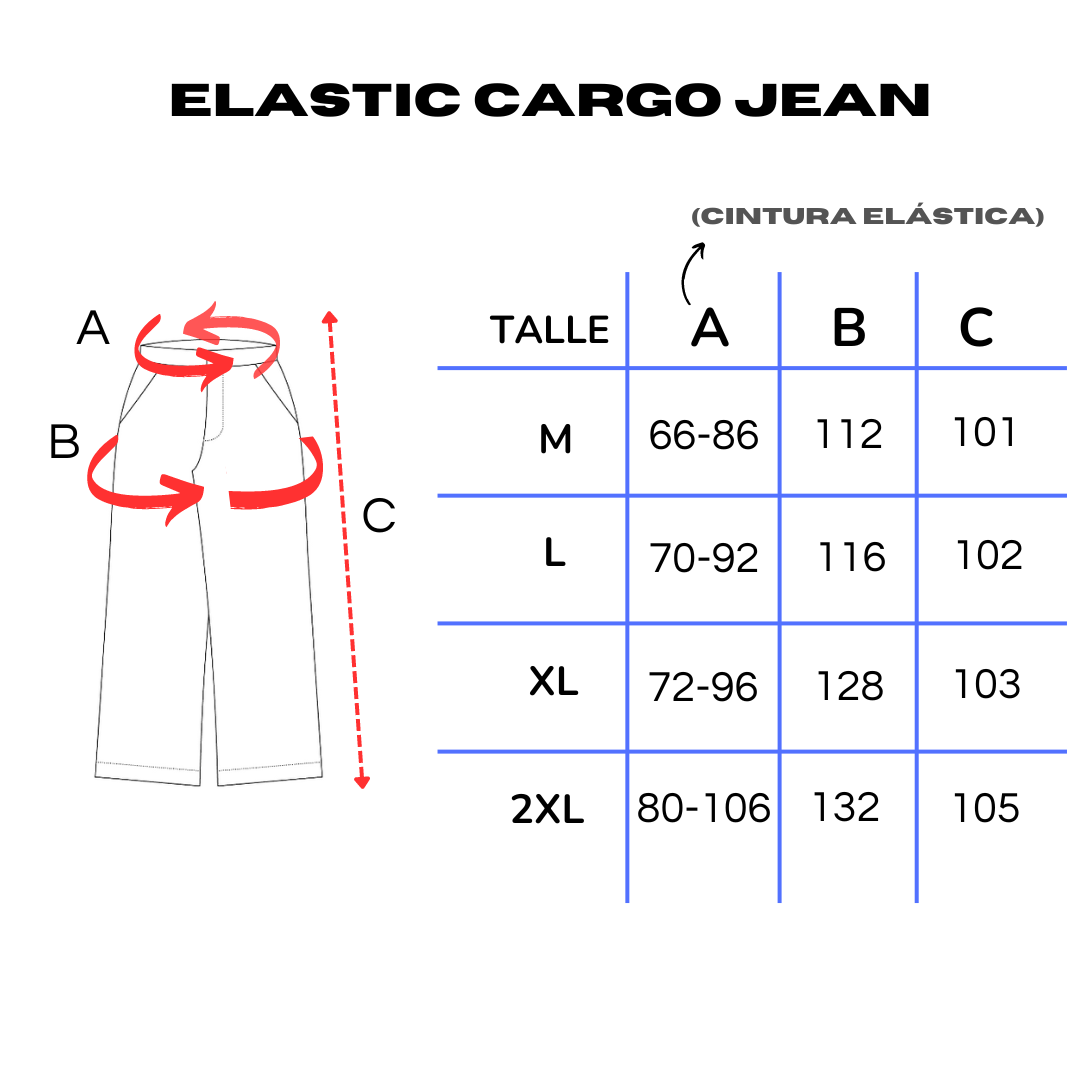 ELASTIC CARGO JEAN BAGGY (AZUL CLARO)