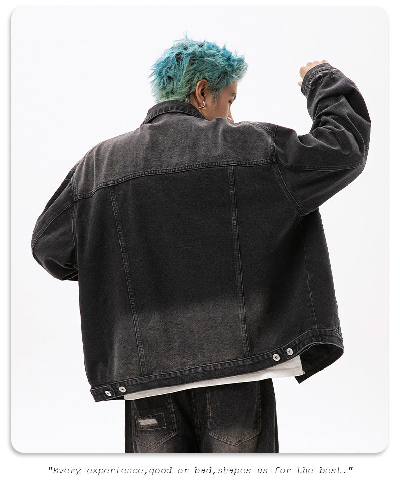 CAMPERA JEAN BOXY (Negra)