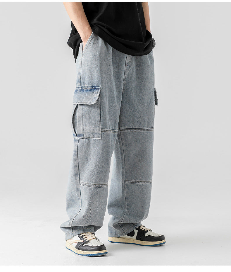 ELASTIC CARGO JEAN BAGGY (AZUL CLARO)