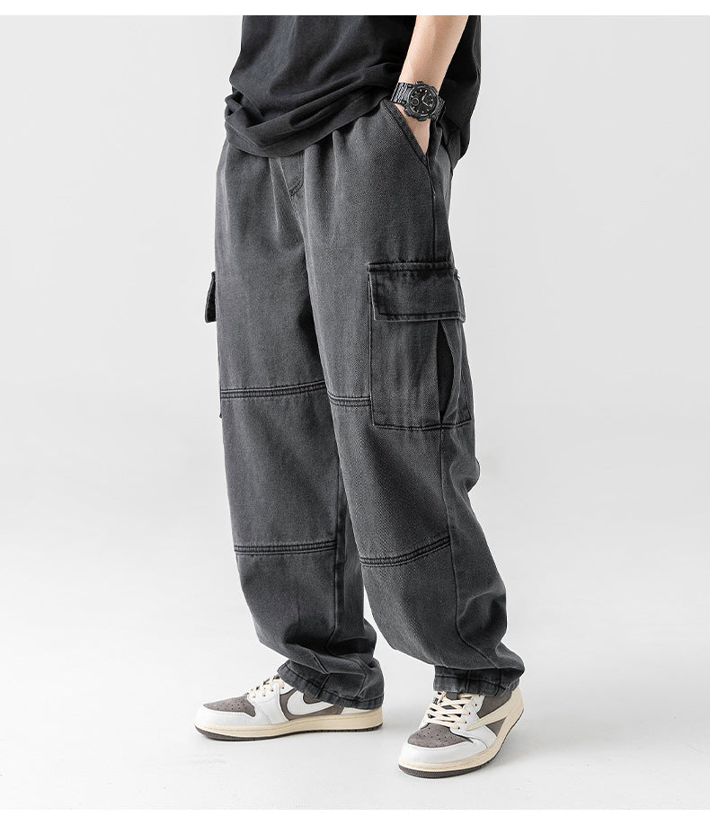 ELASTIC CARGO JEAN BAGGY (NEGRO)