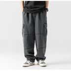ELASTIC CARGO JEAN BAGGY (NEGRO)