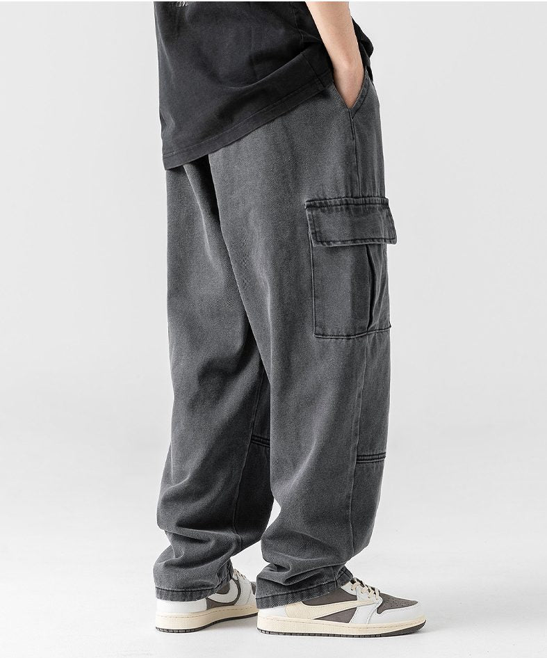 ELASTIC CARGO JEAN BAGGY (NEGRO)