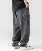 ELASTIC CARGO JEAN BAGGY (NEGRO)