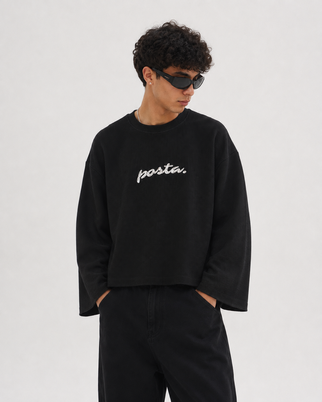 BUZO BOXY WAFFLE 'Posta' (Wide Sleeves)