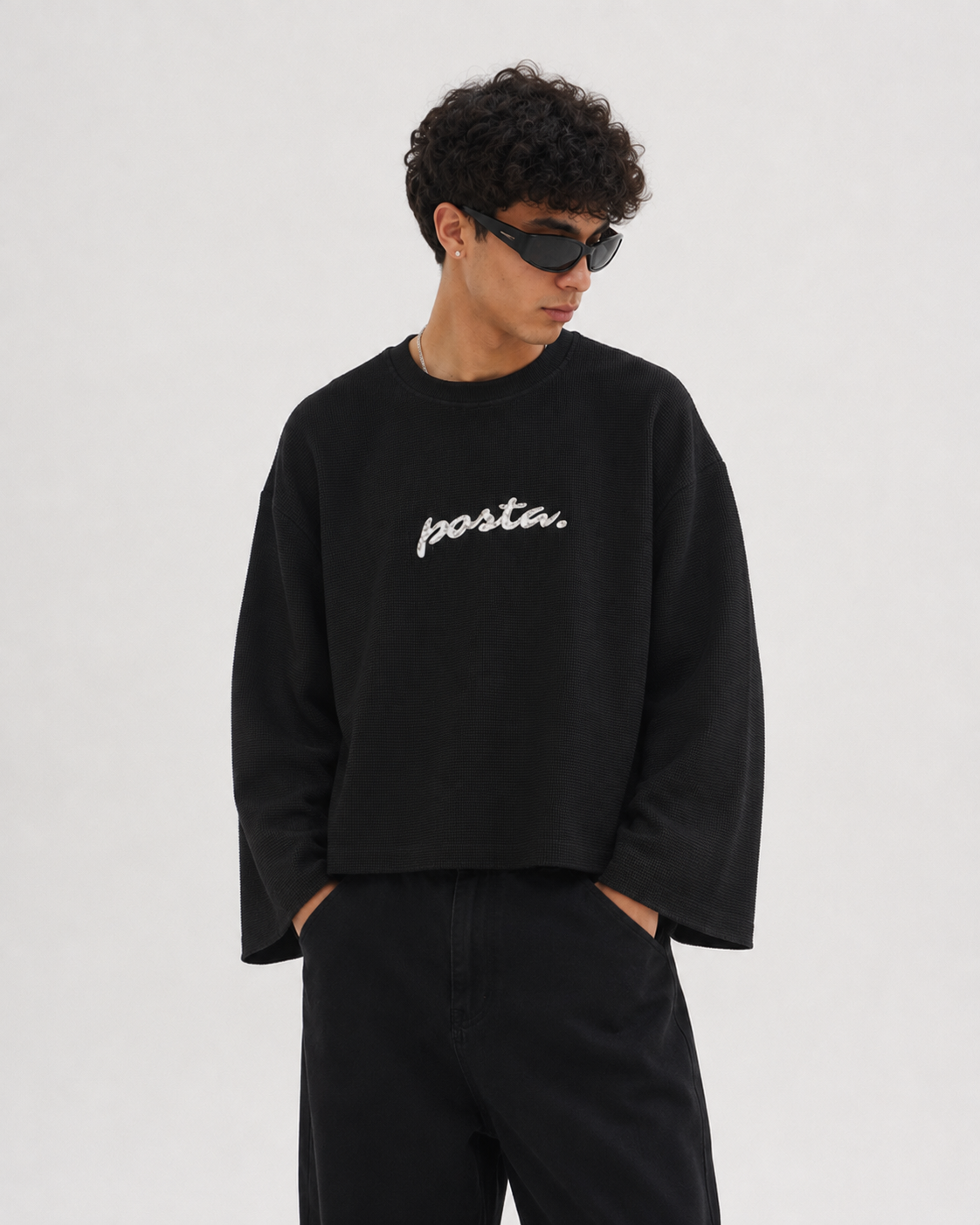 BUZO BOXY WAFFLE 'Posta' (Wide Sleeves)