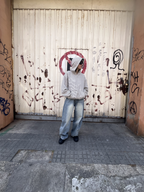 CAMPERA BOXY AURA (HUESO)