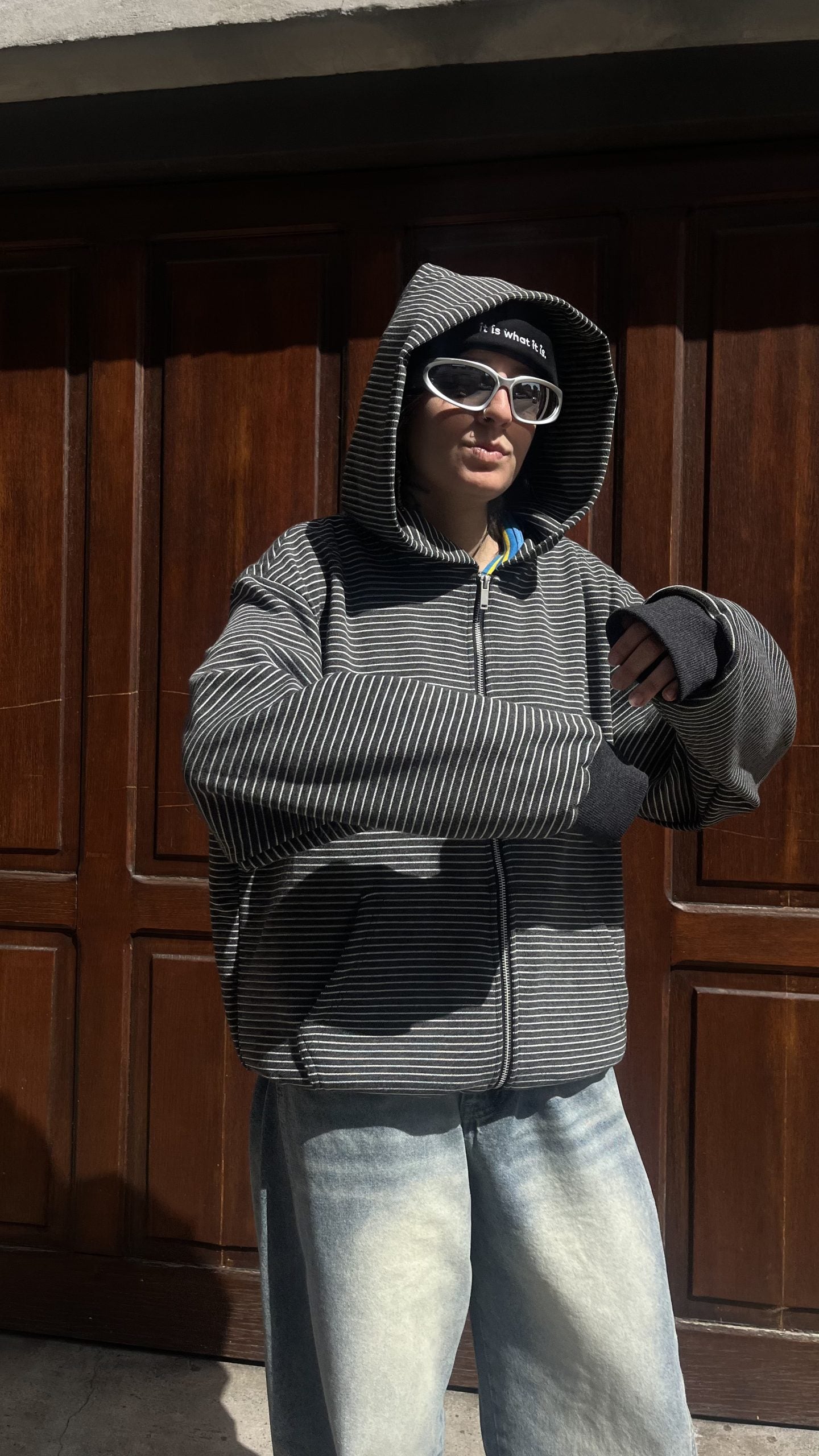 CAMPERA BOXY AURA (HUESO)