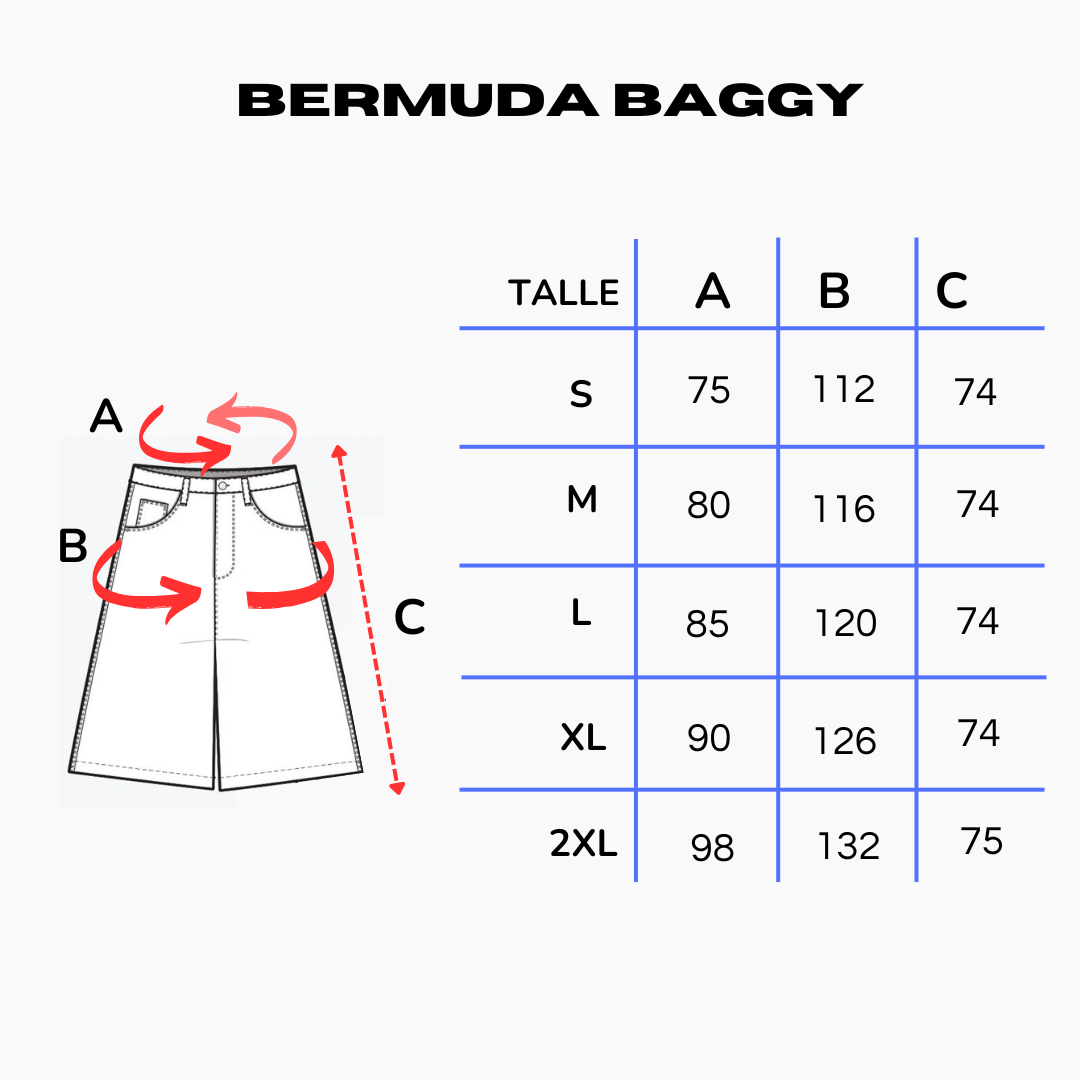 BERMUDA BAGGY 3/4 CLEAN NEGRA