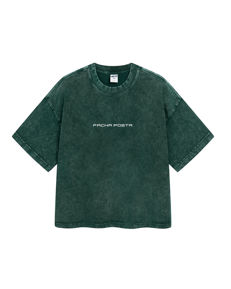 REMERA BOXY WASHED (VERDE)