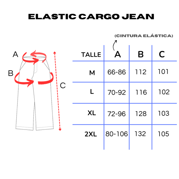 ELASTIC CARGO JEAN BAGGY (NEGRO) - Imagen 5